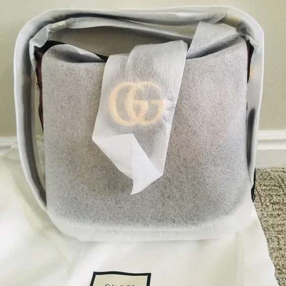 New Authentic Gucci Medium GG Canvas & Leather Shoulder Bag - Picture 5 of 12